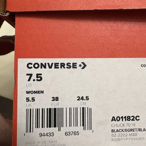 Converse Black and White Polka Dot High-Top Sneakers - Picture 4 of 4